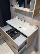 Orka Düden 100 cm Meşe Banyo Dolabı Takımı - 3