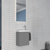 Orka Ferla 40 cm Mat Gri Banyo Dolabı Takımı thumbnail 1