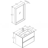 Orka Nest 70 cm Mat Antrasit  Banyo Dolabı Takımı - 4