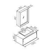 Orka Craft 100 cm Meşe Banyo Dolabı Takımı thumbnail 4