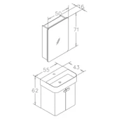 Orka Orbit 55 cm Parlak Gri Dolabı Takımı thumbnail 5