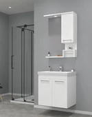 Orka Perge 65 cm Parlak Beyaz Lake Banyo Dolabı Takımı thumbnail 1