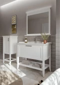 Orka Bastle 100 cm Mat Beyaz Banyo Dolabı Takımı - 2