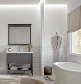 Orka Bastle 80 cm Mat Gri Banyo Dolabı Takımı thumbnail 1