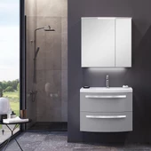 Orka Urla 70 cm Parlak Gri Banyo Dolabı Takımı - 1