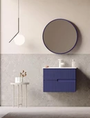 Orka Moonlight 70 cm Mat Lacivert Banyo Dolabı Takımı thumbnail 1