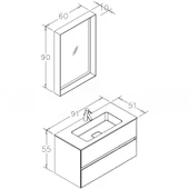 Orka Nest 90 cm Mat Antrasit  Banyo Dolabı Takımı thumbnail 4