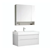 Orka Malta 100 cm Mat Beyaz Banyo Dolabı Takımı thumbnail 2