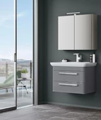 Orka Rose 80 cm Parlak Gri Banyo Dolabı Takımı thumbnail 1