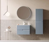 Orka Moonlight 70 cm Mat Mavi Banyo Dolabı Takımı thumbnail 2