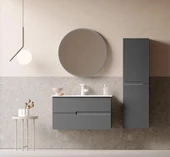 Orka Moonlight 90 cm Mat Gri Banyo Dolabı Takımı - 2