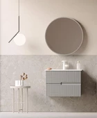 Orka Moonlight 90 cm Antrasit Banyo Dolabı Alt Modül ve Lavabo - 1