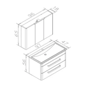 Orka Rose 100 cm Parlak Kaşmir Banyo Dolabı Takımı thumbnail 6