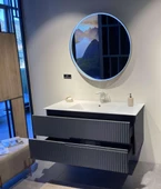 Orka Moonlight 120 cm Mat Antrasit Banyo Dolabı Takımı thumbnail 2