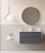 Orka Moonlight 90 cm Mat Antrasit Banyo Dolabı Takımı thumbnail 1