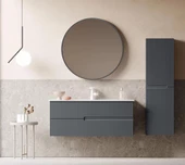 Orka Moonlight 120 cm Mat Antrasit Banyo Dolabı Takımı thumbnail 3