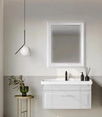 Orka Design 100 cm Mat Beyaz Banyo Dolabı Takımı - 1