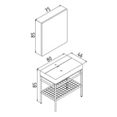 Orka Capetown 80 cm Siyah Banyo Dolabı Takımı thumbnail 2