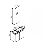 Orka Ferla 60 cm Mat Mavi Banyo Dolabı Takımı thumbnail 2