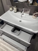 Orka Rose 100 cm Parlak Gri Banyo Dolabı Takımı thumbnail 2