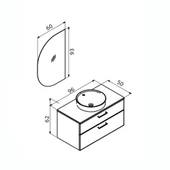 Orka Salerno 100 cm Sardunya Altın Banyo Dolabı Takımı thumbnail 7