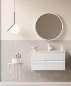 Orka Moonlight 90 cm Mat Beyaz Banyo Dolabı Takımı thumbnail 1