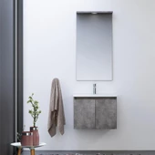 Orka Sidney 60 cm Gümüş Banyo Dolabı Takımı - 1