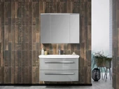 Orka Urla 90 cm Parlak Gri Banyo Dolabı Takımı - 1