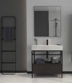 Orka Vegas 80 cm Antrasit Banyo Dolabı Takımı thumbnail 1