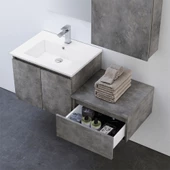 Orka Sidney 110 cm Gümüş Banyo Dolabı Takımı - 2
