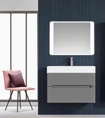 Orka Malta 80 cm Mat Gri Banyo Dolabı Takımı thumbnail 1