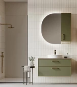 Orka Salerno 100 cm Sardunya Altın Banyo Dolabı Takımı thumbnail 1