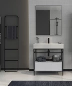 Orka Vegas 80 cm Mat Beyaz Banyo Dolabı Takımı - 1