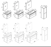 Orka Trio 65 cm Beyaz Çekmeceli Havluluklu Banyo Dolabı Takımı thumbnail 2