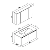 Orka Terme 100 cm Gri Kapaklı Banyo Dolabı Takımı thumbnail 3
