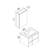 Orka Likya 60 cm Mat Beyaz Banyo Dolabı Takımı thumbnail 2