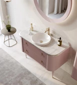 Orka Felice 100 cm Pudra Lake Banyo Dolabı Takımı thumbnail 2