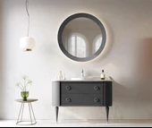 Orka Felice 100 cm Siyah Lake Banyo Dolabı Takımı thumbnail 1