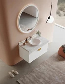 Orka Molino 102 cm Mat Beyaz Lake Banyo Dolabı Takımı - 3