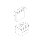 Orka Varna 80 cm Mat Gri Banyo Dolabı Takımı - 2