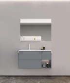 Orka Milano 120 cm Mat Gri Banyo Dolabı Takımı thumbnail 1