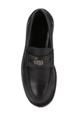Stato - Siyah Hakiki Deri Kadın Loafer 25-AD1042 - 5