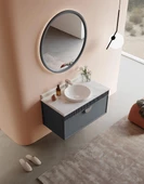 Orka Molino 102 cm Mat Antrasit Lake Banyo Dolabı Takımı thumbnail 3