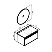 Orka Molino 102 cm Mat Kaşmir Lake Banyo Dolabı Takımı thumbnail 4