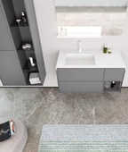 Orka Milano 120 cm Mat Gri Banyo Dolabı Takımı thumbnail 2