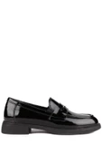 Stato - Siyah Hakiki Rugan Deri Kadın Loafer 25-5645 - 1