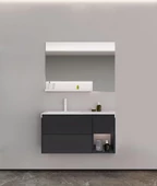 Orka Milano 120 cm Mat Antrasit Banyo Dolabı Takımı thumbnail 1