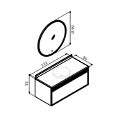 Orka Molino 122 cm Mat Kaşmir Lake Banyo Dolabı Takımı thumbnail 5