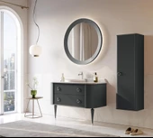 Orka Felice 100 cm Siyah Lake Banyo Dolabı Takımı thumbnail 5