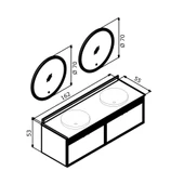 Orka Molino 160 cm Mat Kaşmir Lake Banyo Dolabı Takımı - 5